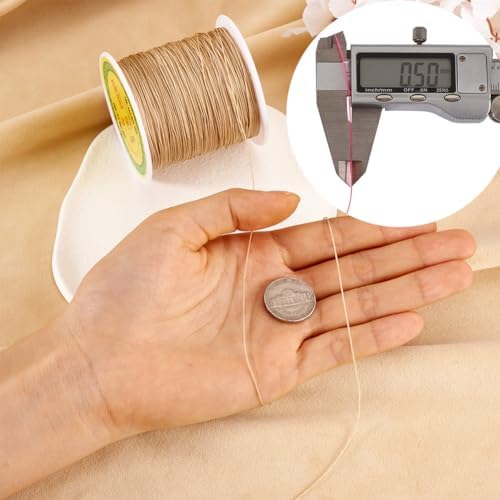 Elecrelive 150Yard Braided Nylon Crafting Thread Burly Wood Beading String