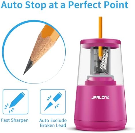 JARLINK Electric Pencil Sharpener, Heavy Duty Helical Blade, Auto Stop