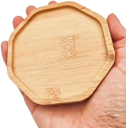 4PCS Mosaic Bamboo Coasters for Crafts, Blank Base Trays, Drinking Cup Coaster, Plant Coaster, Art Plate,DIY Mosaic Supplies (Octagon)