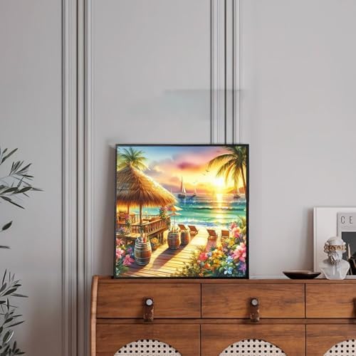 Diamond Art Kits for Adults Beach,Diamond Painting Kits 13.8x13.8inch