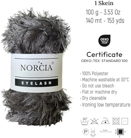 Eyelash Yarn Fun Fur Yarn(100g-3.5oz) (153yds-140mt) Fuzzy Premium Soft Crochet DIY Hand Knitting 100% Polyester