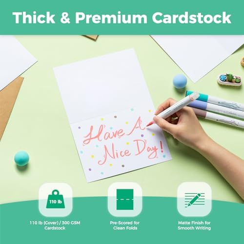 Ohuhu A7 5 x 7 Blank White Cards and Envelopes 200 Pack