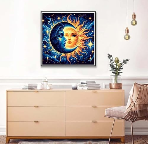 Axquilon Sun and Moon Diamond Art Painting Kits for Adults 12x12in