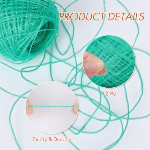 NICEEC 2 Skeins Polyester Plastic Yarn Hand-Knitted Yarn-12#Canal Blue