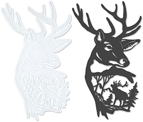 Deer Wall Decor Resin Silicone Mold, Deer Antlers Head Epoxy Casting Mold for Wall Hanging Mount Decor, DIY Door Wall Art Home Party Unique Decoration