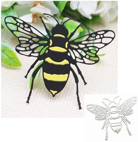 Scrapbooking Die-Cuts, Layer Frame Net Set Metal Cutting Dies for Card Making, Paper Craft Template, Background Embossing Stencils, DIY Album Décor (Little Bee-8.5x6.5cm)