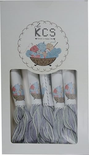 KCS Big skeins of 25 Meters Size 25 Color Variegated Cross Stitch Stranded Threads,6 skeins,4015