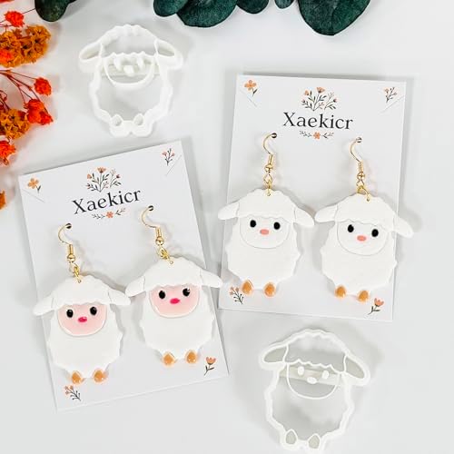 Xaekicr Cute Sheep Polymer Clay Cutters Set – Animal Clay Earring Cutters for Polymer Clay Jewelry Making – Clay Tools & Molds for DIY Crafts