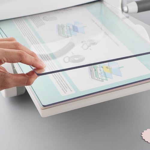 1Pair Cutting Pads, 12.75"x8.75"x0.12" Clear Polycarbonate Plastic Cutting Plates Compatible with Big Shot Plus&Big Shot Switch Plus Die-Cutting Machine, Die-Cutting and Embossing Pad Replacements