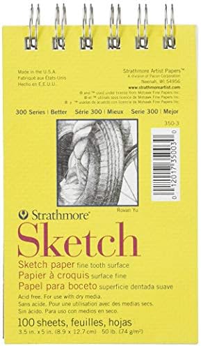 Strathmore 300 Series Sketch Pad, 3.5x5 inch, 100 Sheets, Top Wire - Artist Sketchbook for Drawing, Illustration, Art Class Students