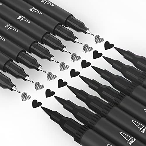 Black Markers for Coloring, Drawing Pens 12 Pack