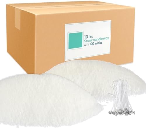 pliadvbu 10 lb Wax Sand DIY Pearl Candle Kit, 100 Wicks, Natural Pearl Wax, Reusable, Unscented Powder for Making, Weddings and Parties