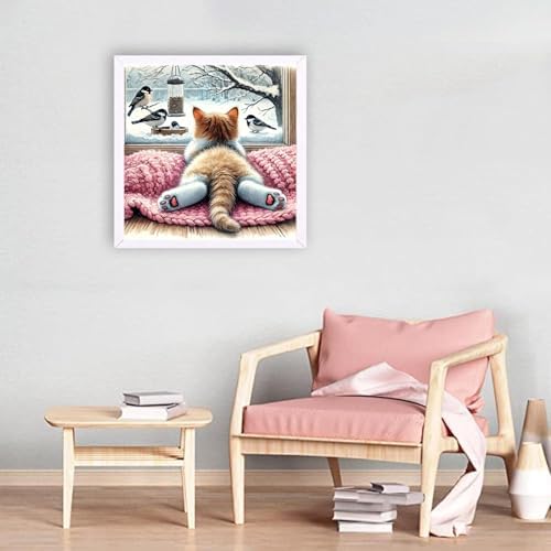 JAKI Cat Paint by Numbers kit for Adults-Cat Paint by Numbers kit for Kids,DIY Acrylic Oil Painting Adult Paint by Number Kits for Gift Home Wall Decor 16 x 16 incm