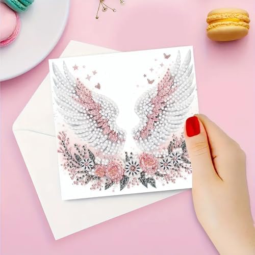 LSQFS 6 Pack 5D DIY Diamond Art Greeting Cards with Envelopes,5.9 * 5.91in
