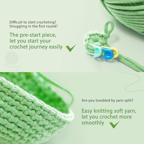 Complete Beginners Crochet Kit - Turtle Crochet Kit, All You Need in, Include Step-by-Step Video Tutorials, Easy Using Soft Yarn, Instruction, Birthday Gift for Adults, Teens