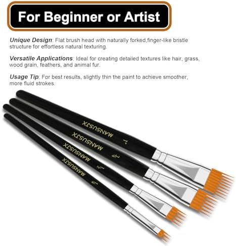 Comb Artist Brush Set, Professional Flat Comb Brushes for Unique Texture Painting Perfect for Acrylic, Oil, Greeting Cards & DIY Crafts