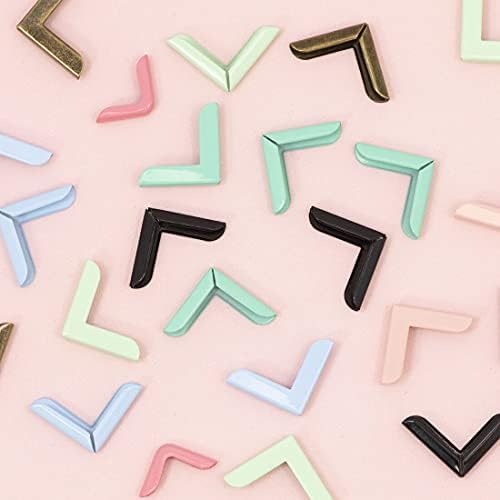 Craftelier - Set of 4 Royal Style Metal Corners for Scrapbooking and Other Craft Projects Such as Albums, Notebooks, Layouts or Planners | Size 15,9 x 4,5 x 3,3 mm - Bubble Gum Pink Color