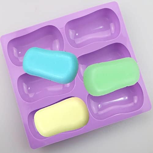 2PCS Oval Silicone Soap Mold,Soap Molds for Soap Making | Oval Silicone Soap Molds,6 Cavity Soap Molds for Soap Making Silicone Molds for Soap Bath Bombs Shower Steamer Lotion Bars