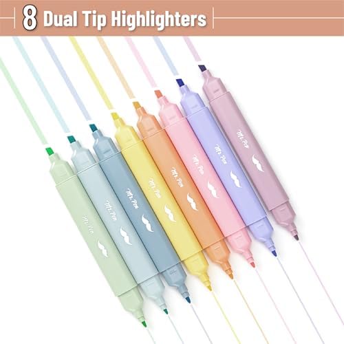 Mr. Pen- Aesthetic Highlighters No Bleed Through, Assorted Color, 8pcs