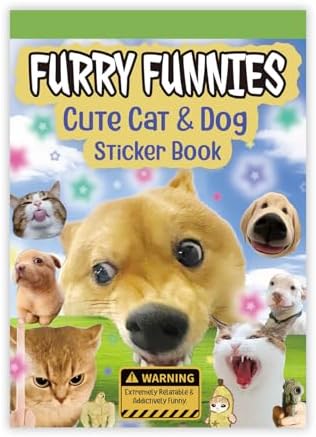 800 Pcs Cats & Dogs Meme Stickers 30 Sheets Cute Funny Sticker Book