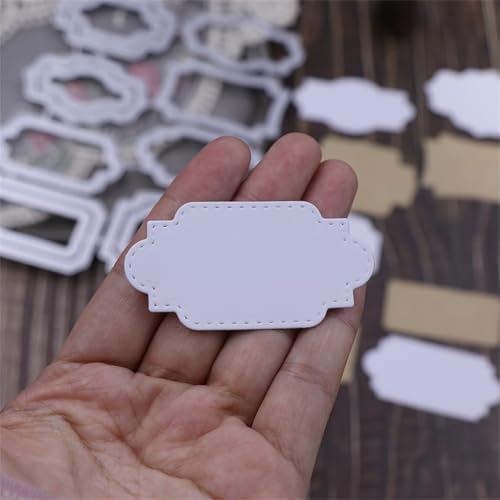 Scrapbooking Die-Cuts for Card Making, Christmas Metal Cutting Dies, Paper Craft Punch Template, Background Embossing Stencils, DIY Album Décor (Various Labels-12.8x15.5cm)