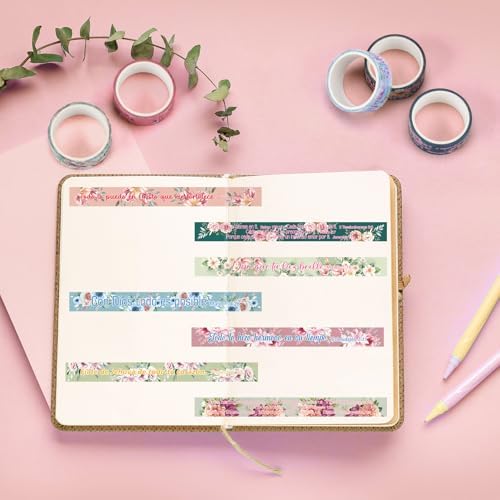 24 Rolls Christian Washi Tape Gifts, Spanish Floral Religious
