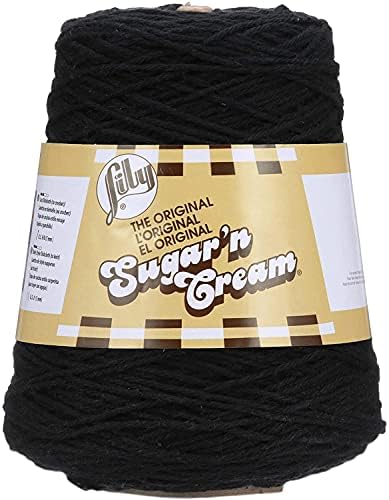 Lily Sugar'n Cream Cone Cotton Yarn for Dishcloths, Black