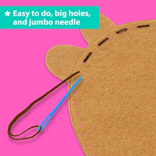 KRAFUN Beginner Sewing Kit, Sew Capybara & Orange, Pre-Cut Felt, Ages 5+