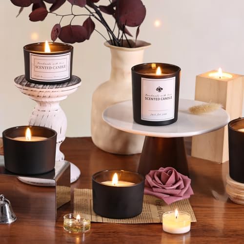Matte Black Candle Jars with Lids, 16 Pcs Containers for Making Candles