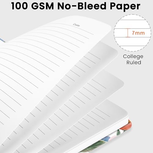 Lined Spiral Journal Notebook, A5 College Ruled Notebook for Note-Taking