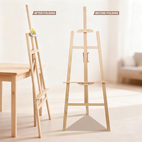Smiley Wooden Easel for Painting, Wedding Signs & Display, Adjustable