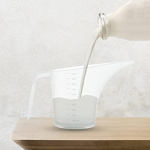 Funnel Pitcher for Soap Making, Large Capacity Easy Pour Container with Long Spout, Soap Making Supplies, Bakeware Mold, Candle, Microwave Safe, 4 Cups, 32 Ounces, 1000 ml - Set of 4