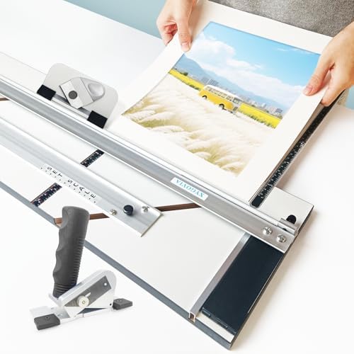Professional 36-Inch Mat Cutter System - Precision 45° Bevel & 90° Straight Edge Board Cutter, Aluminum Guide Rail with Anti-Slip Base for Framing, DIY Photos, Artwork, Backing Board
