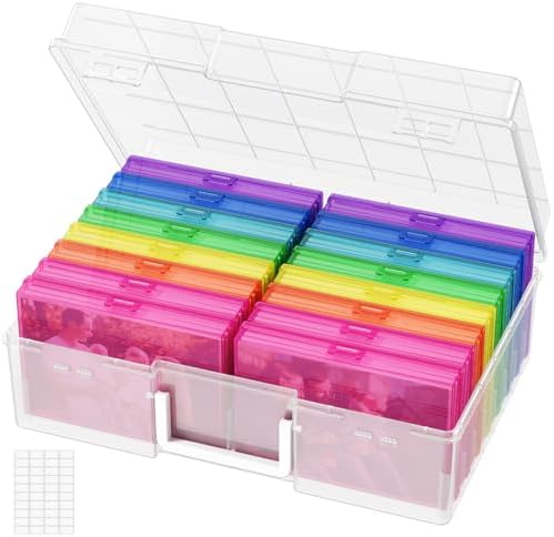 Lifewit 16 Pcs Photo Storage Box for 4"x 6" Pictures, Acid-Free, Multicolor