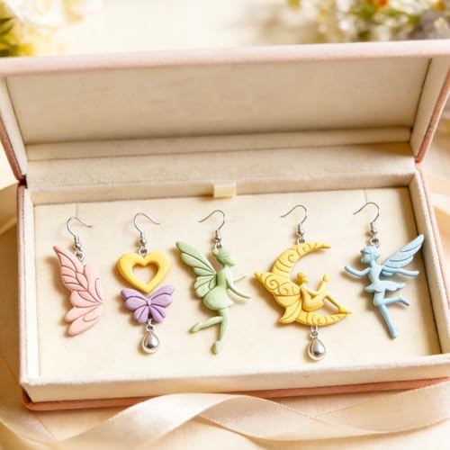 ORIGACH 17 Pcs Butterfly & Fairy Polymer Clay Cutters Set