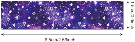 12 Pcs Starry Sky Washi Tape Set Starry Sky Galaxy Washi Tapes Space Themed Patterned Masking Tape Sets Starry Sky Decorative Paper Sticker for Scrapbook DIY Craft Gift Wrapping Handbook Sticker