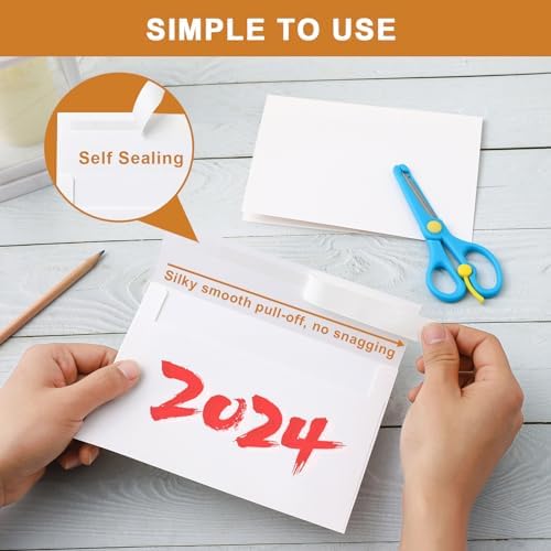 Silunkia 100 Packs Blank White Note Cards and Envelopes 4 x 6