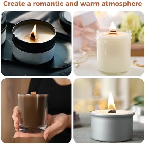 150Pcs Wooden Candle Wicks Kit, 100 Cotton and 50 Cherry Wood Wicks, DIY Candle Making Kit for Soy and Beeswax, Include Complete Tools (Wick Holders, Wick Clips, Wick Stickers)