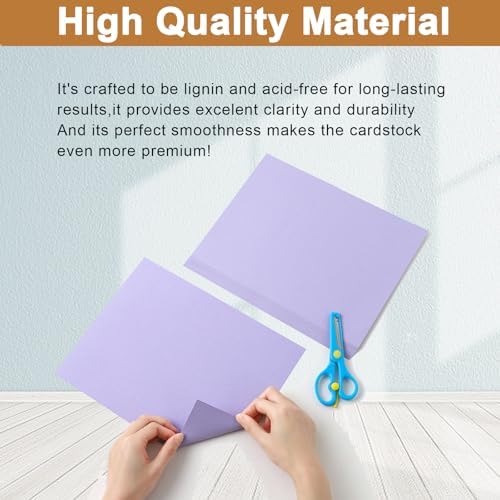 Silunkia 40 Sheets Light Purple Cardstock 8.5 x 11 Certificate Paper 75lb