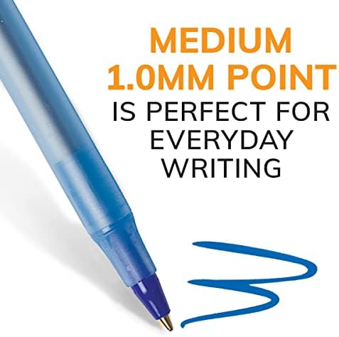 BIC Round Stic Xtra Life Ballpoint Pen, Medium Point (1.0mm), Blue, Flexible Round Barrel For Writing Comfort (Pack of 9, 540 Count Total)