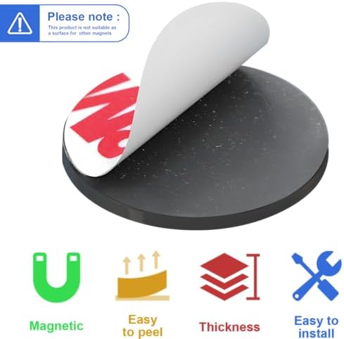 2" Big Round Magnets with Adhesive Backing, 20 Pack- 50mm Precut Sticky Big Magnetic Dots Tapes for DIY Crafts Projects Whiteboard, Fridge