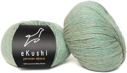 100% Baby Alpaca Yarn for Knitting & Crocheting - Set of 2 Skeins of Premium Yarn DK - Lightweight, Hypoallergenic & Thermal Peru Made - Ideal for Delicate Projects (GR612 - Andean Sage)