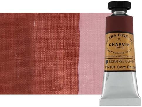 Charvin Extra Fine Oil Paint, Indian Red Ochre 20 ml - Triple-Milled, Rich Texture, Poppy Oil-Based, Light-Fast, Handmade, Archival Quality