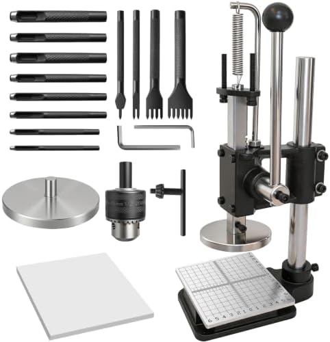 Leather Press Machine Hole Puncher Leather Cutting Machine Hand Punching Machine for DIY Craft Punching Holes Cutting, Forming Pressing,Install Rivets