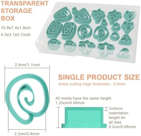20Pcs Abstract Lines Polymer Clay Cutters Heart Spiral Triangle Clay Earrings Cutters Polymer Jewelry Cutter for Earrings Making Birthday Party DIY Supplies