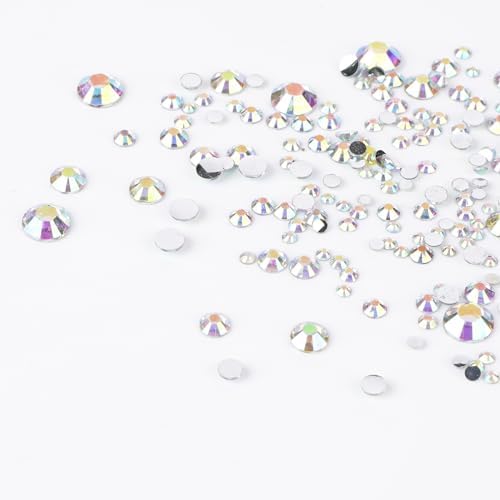 Canvalite 1500PCS Rhinestones Flat Back Gems, Nail Rhinestones Nail Art Gems with Pick Up Tweezers and Rhinestone Picker Dotting Pen, Nail Art Tools for Nails, Clothes, Face, Craft