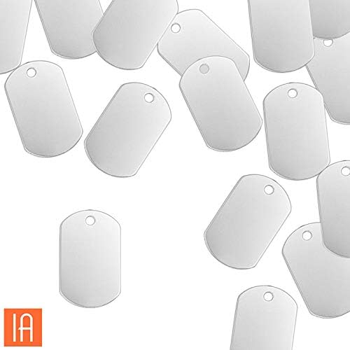 ImpressArt - Premium Metal Stamping Blanks for Metal Stamping and Jewelry Making (24 Pack) (1 1/4" Dog Tag, Aluminum)