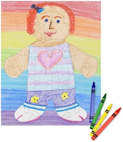 Hygloss 12 Blank Person-Shaped Puzzles – 8.5 x 10.5 Inches – Ideal for All-About-Me Activities – Write, Draw, and Decorate – 26 Pieces Each
