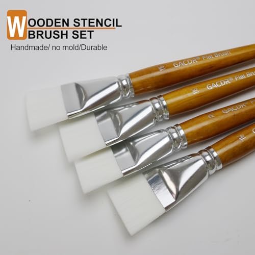 Large Flat Paint Brushes,4 Pcs 1.5 Inch Craft Basecoating PaintBrushes