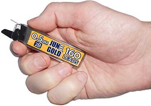 June Gold 0.5 mm, 640 Lead Refills, 2B, 4 Dispensers/w 160 Pieces Each